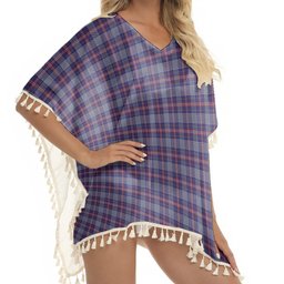 ScotsTee Shop Scottish Parker Dress USA Tartan Square Fringed Shawl