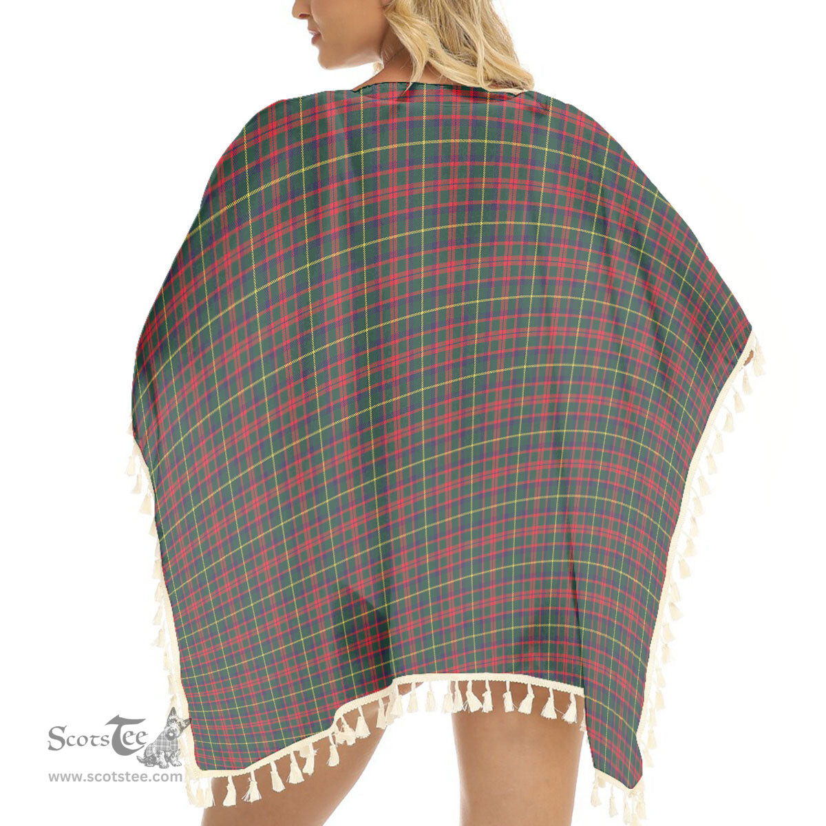 ScotsTee Shop Scottish McKintosh Hunting Modern Tartan Square Fringed Shawl