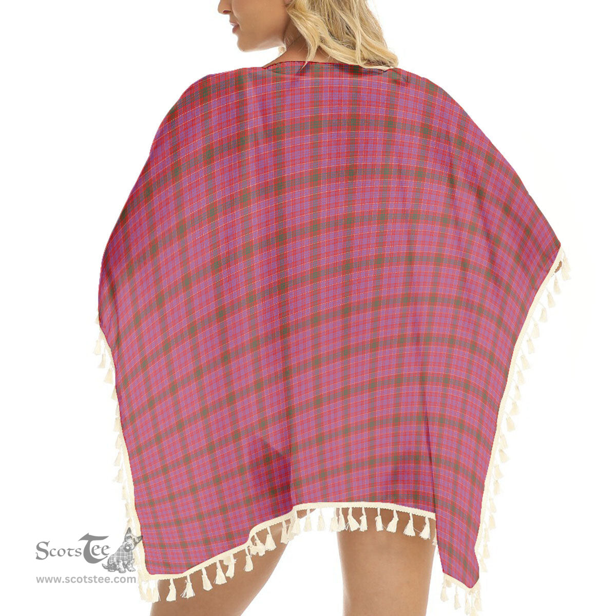 ScotsTee Shop Scottish Lumsden of Clova Modern Tartan Square Fringed Shawl