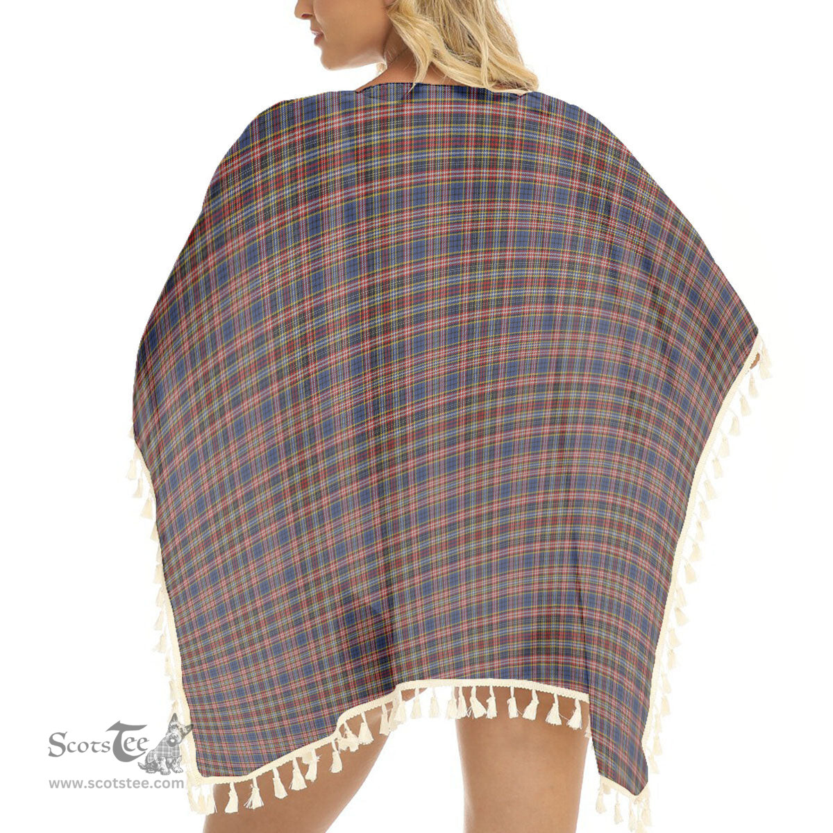 ScotsTee Shop Scottish Ogilvy or Drummond of Strathallen Tartan Square Fringed Shawl