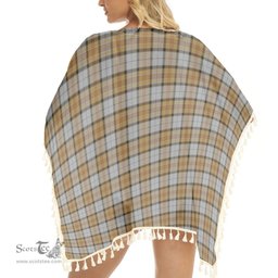 ScotsTee Shop Scottish MacKellar Dress Reproduction colours Tartan Square Fringed Shawl