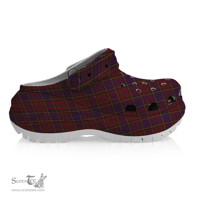 ScotsTee Shop Scottish Anderson of Kinnedear Red Women's Tartan Height Increasing Clogs