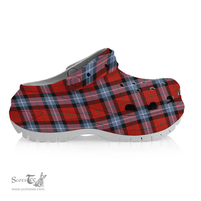 ScotsTee Shop Scottish Baillie of Polkemmet Red Ancient Women's Tartan Height Increasing Clogs