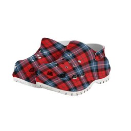 ScotsTee Shop Scottish Baillie of Polkemmet Red Modern Women's Tartan Height Increasing Clogs