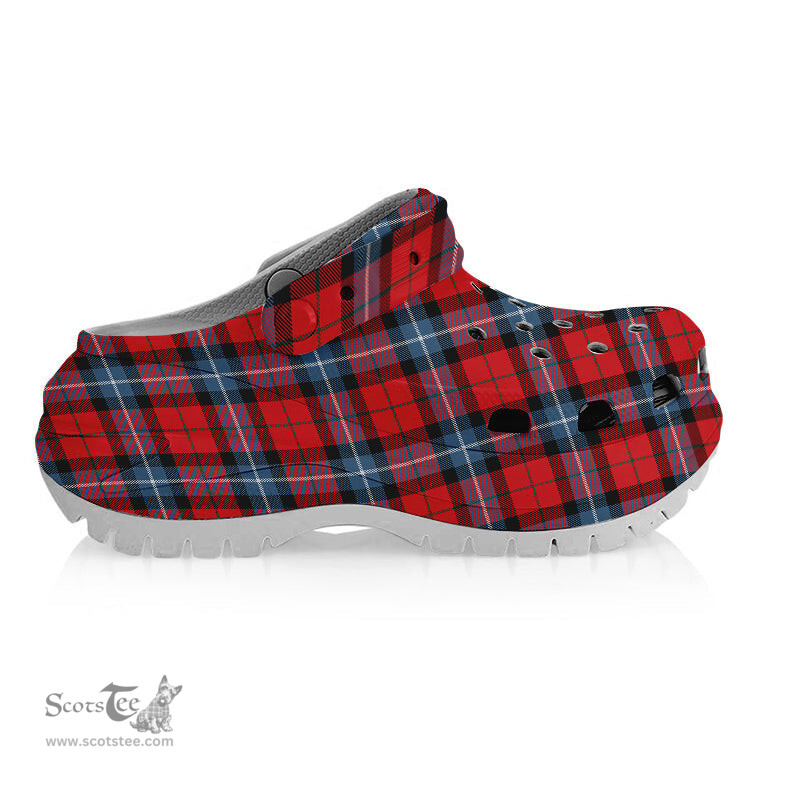 ScotsTee Shop Scottish Baillie of Polkemmet Red Modern Women's Tartan Height Increasing Clogs