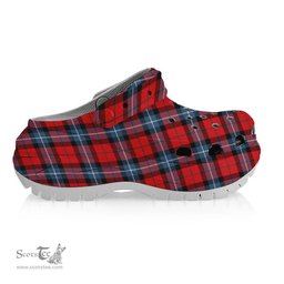 ScotsTee Shop Scottish Baillie of Polkemmet Red Modern Women's Tartan Height Increasing Clogs