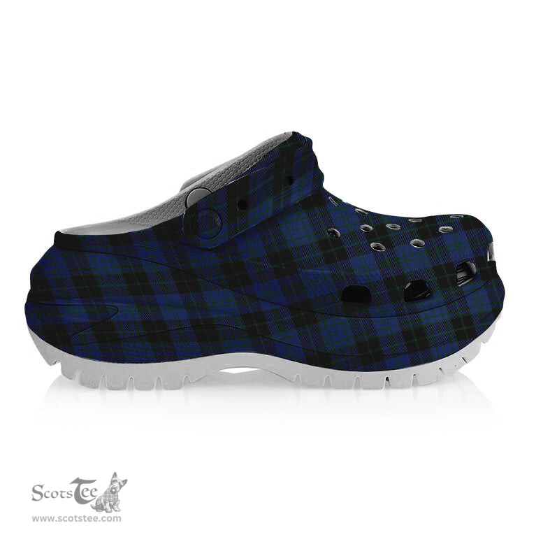 ScotsTee Shop Scottish Clergy Green lines 1 Women's Tartan Height Increasing Clogs