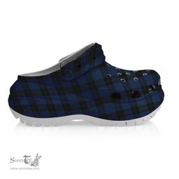 ScotsTee Shop Scottish Clergy Green lines 1 Women's Tartan Height Increasing Clogs