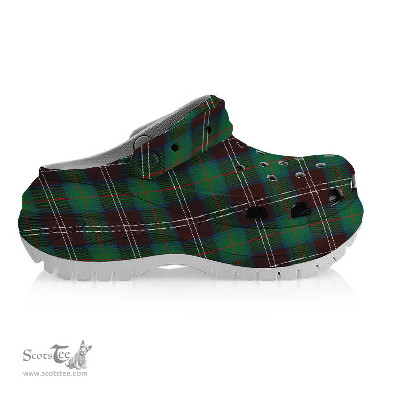 ScotsTee Shop Scottish Chisholm Hunting Ancient Women's Tartan Height Increasing Clogs