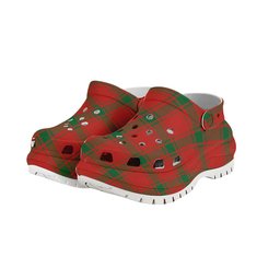 ScotsTee Shop Scottish Donald of the Isles Red Ancient Women's Tartan Height Increasing Clogs