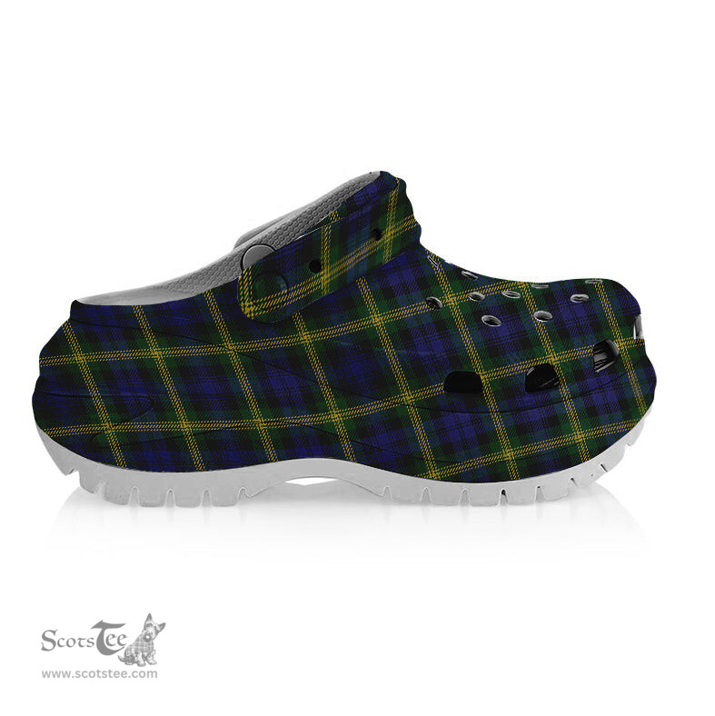 ScotsTee Shop Scottish Gordon of Esslemont Women's Tartan Height Increasing Clogs