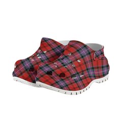 ScotsTee Shop Scottish Kelly of Sleat Red Ancient Women's Tartan Height Increasing Clogs