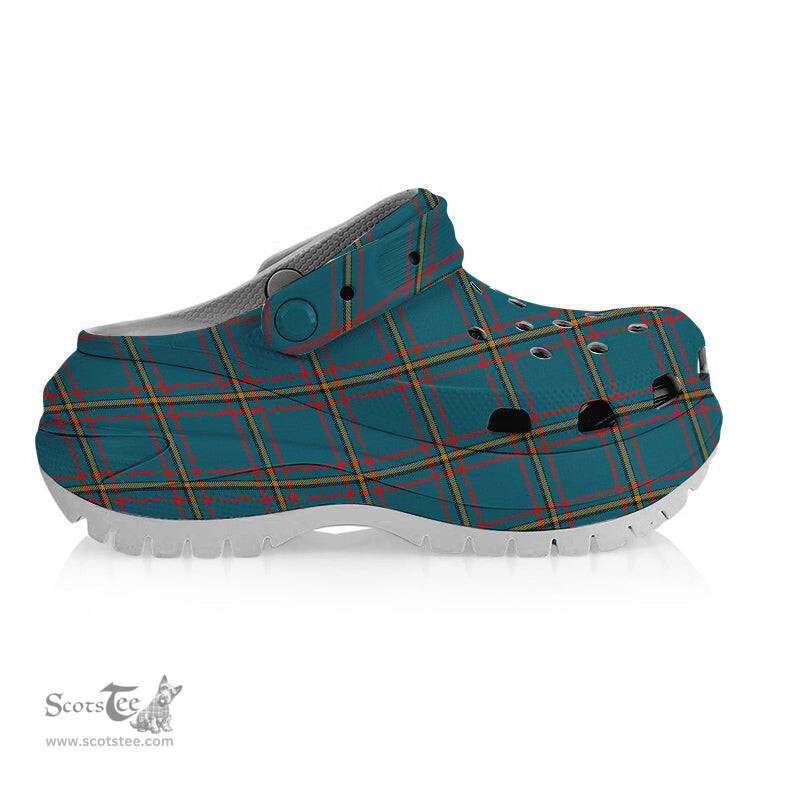 ScotsTee Shop Scottish MacLaine of Lochbuie Hunting Ancient Women's Tartan Height Increasing Clogs