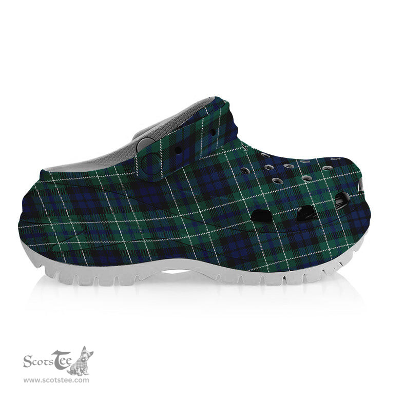 ScotsTee Shop Scottish MacNeill of Colonsay Modern Women's Tartan Height Increasing Clogs