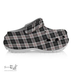 ScotsTee Shop Scottish MacPherson of Cluny Black and White Women's Tartan Height Increasing Clogs