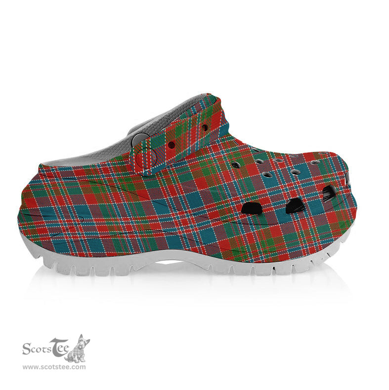 ScotsTee Shop Scottish McDonald of Boisdale Ancient Women's Tartan Height Increasing Clogs