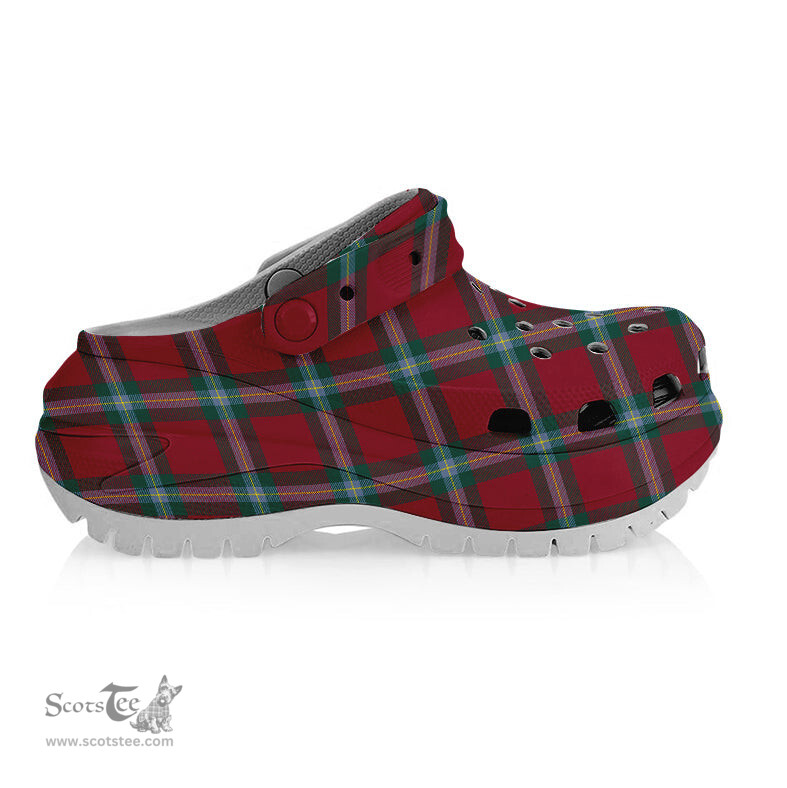 ScotsTee Shop Scottish McLaine of Loch Buie Modern Women's Tartan Height Increasing Clogs