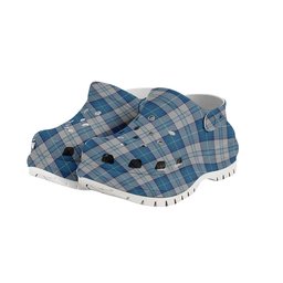 ScotsTee Shop Scottish Menzies Dress Blue and White Women's Tartan Height Increasing Clogs