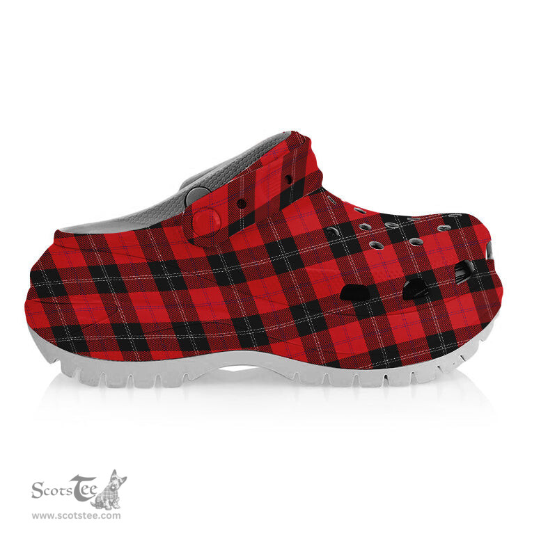 ScotsTee Shop Scottish Ramsay of Dalhousie (Ramsay Red) Modern Women's Tartan Height Increasing Clogs