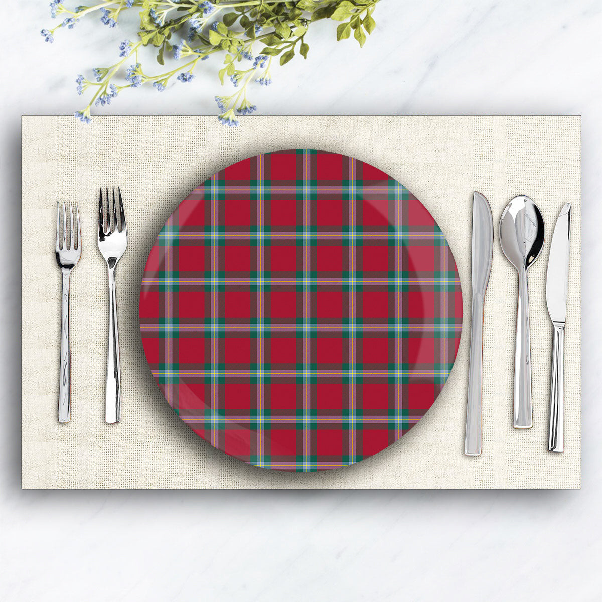 ScotsTee Shop Scottish MacLaine of Loch Buie Modern Ceramic Tartan Plate