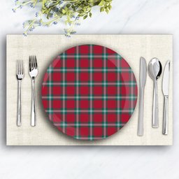 ScotsTee Shop Scottish MacLaine of Loch Buie Modern Ceramic Tartan Plate