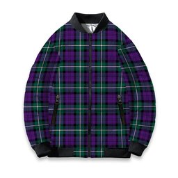 ScotsTee Shop Scottish Baillie Highland Society Modern Tartan Bomber Puffer Jacket