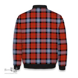 ScotsTee Shop Scottish Baillie of Polkemmet Red Ancient Tartan Bomber Puffer Jacket