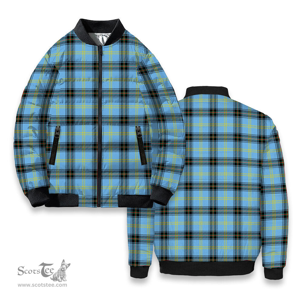 ScotsTee Shop Scottish Bell of the Borders Modern Tartan Bomber Puffer Jacket