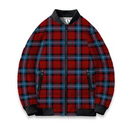 ScotsTee Shop Scottish Baillie of Polkemmet Red Tartan Bomber Puffer Jacket