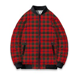 ScotsTee Shop Scottish Brown of Castledean (Broun of Castledean) Modern Tartan Bomber Puffer Jacket