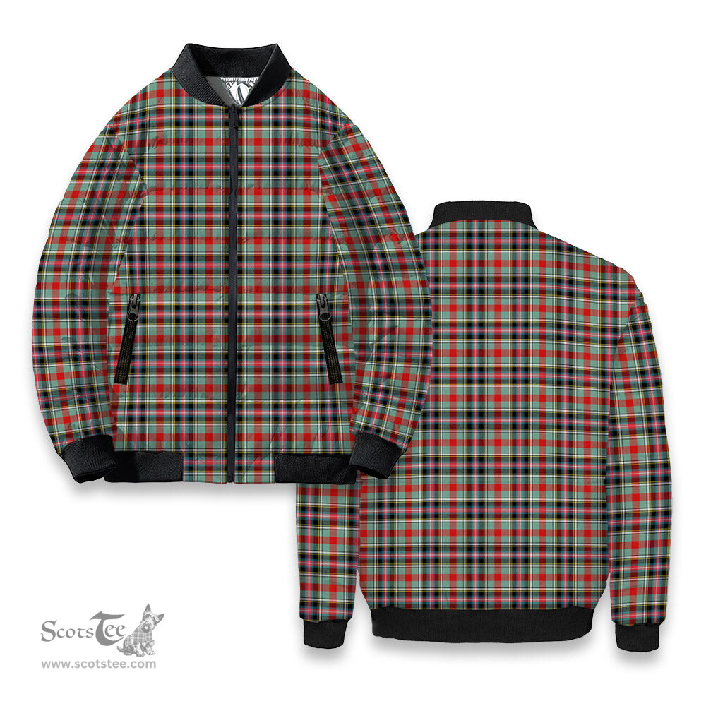 ScotsTee Shop Scottish Bruce of Kinnaird Modern Tartan Bomber Puffer Jacket