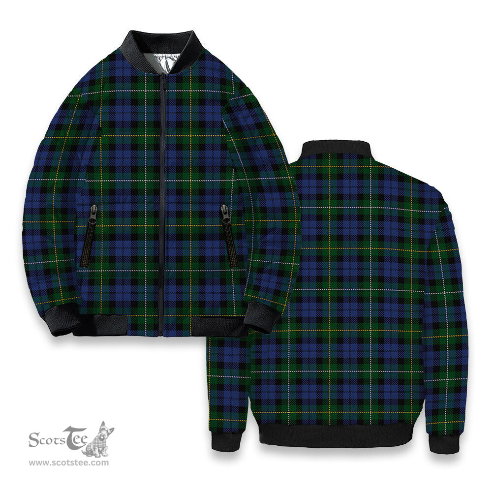 ScotsTee Shop Scottish Campbell of Loudoun Tartan Bomber Puffer Jacket