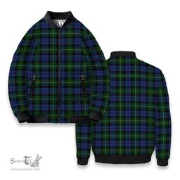 ScotsTee Shop Scottish Campbell of Loudoun Tartan Bomber Puffer Jacket