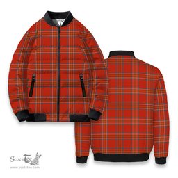 ScotsTee Shop Scottish Burnett of Leys Ancient Tartan Bomber Puffer Jacket