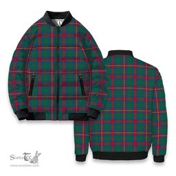 ScotsTee Shop Scottish Cairns of Finavon Ancient Tartan Bomber Puffer Jacket