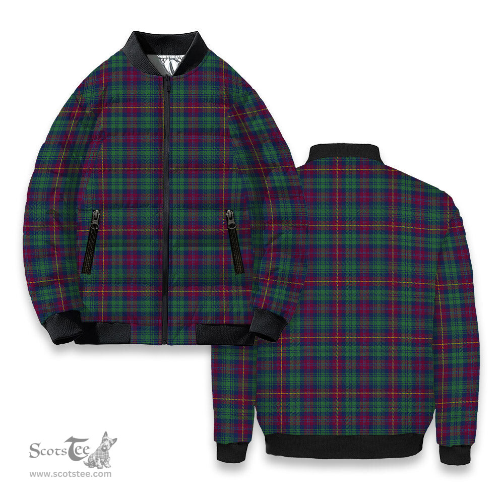 ScotsTee Shop Scottish Cairns of Finavon Modern Tartan Bomber Puffer Jacket