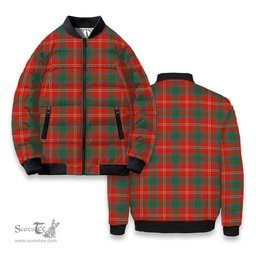 ScotsTee Shop Scottish Chisholm of Strathglass Ancient Tartan Bomber Puffer Jacket