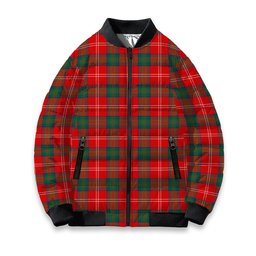 ScotsTee Shop Scottish Chisholm of Strathglass Modern Tartan Bomber Puffer Jacket