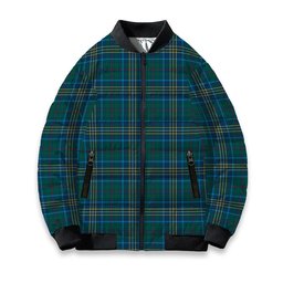 ScotsTee Shop Scottish Burns of California Modern Tartan Bomber Puffer Jacket