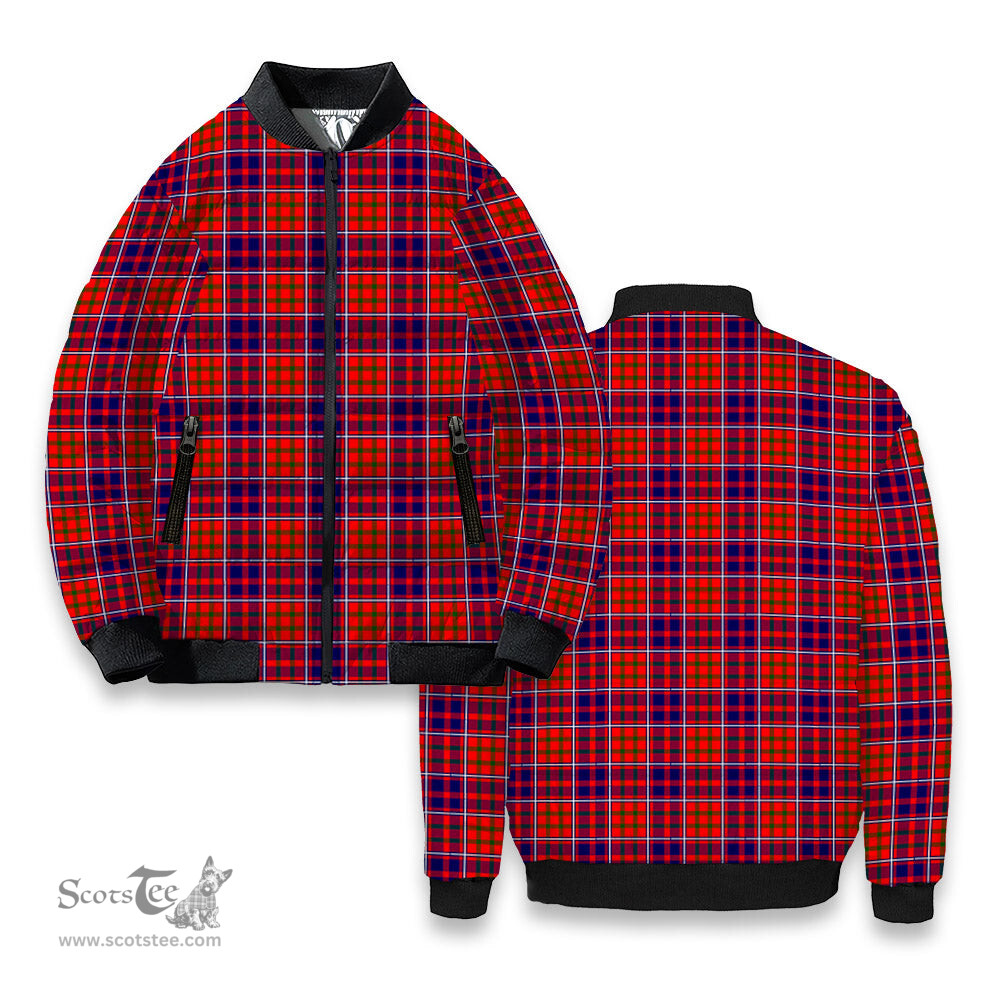 ScotsTee Shop Scottish Cameron of Lochiel Modern Tartan Bomber Puffer Jacket