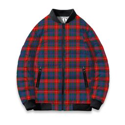 ScotsTee Shop Scottish Fraser of Lovat Modern Tartan Bomber Puffer Jacket