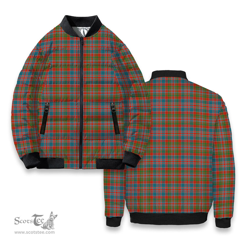 ScotsTee Shop Scottish Donald of Boisdale Ancient Tartan Bomber Puffer Jacket