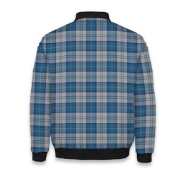 ScotsTee Shop Scottish Menzies Dress Blue and White Tartan Bomber Puffer Jacket