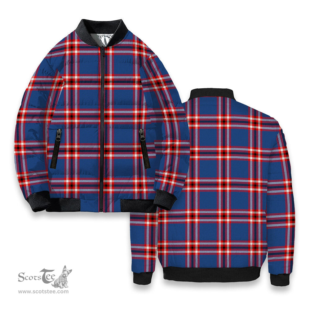 ScotsTee Shop Scottish Laing of Archiestown Modern Tartan Bomber Puffer Jacket