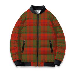 ScotsTee Shop Scottish MacAlister of Glenbarr Ancient Tartan Bomber Puffer Jacket
