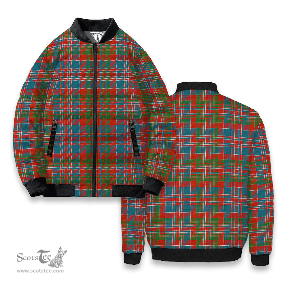 ScotsTee Shop Scottish MacDonald of Boisdale Ancient Tartan Bomber Puffer Jacket