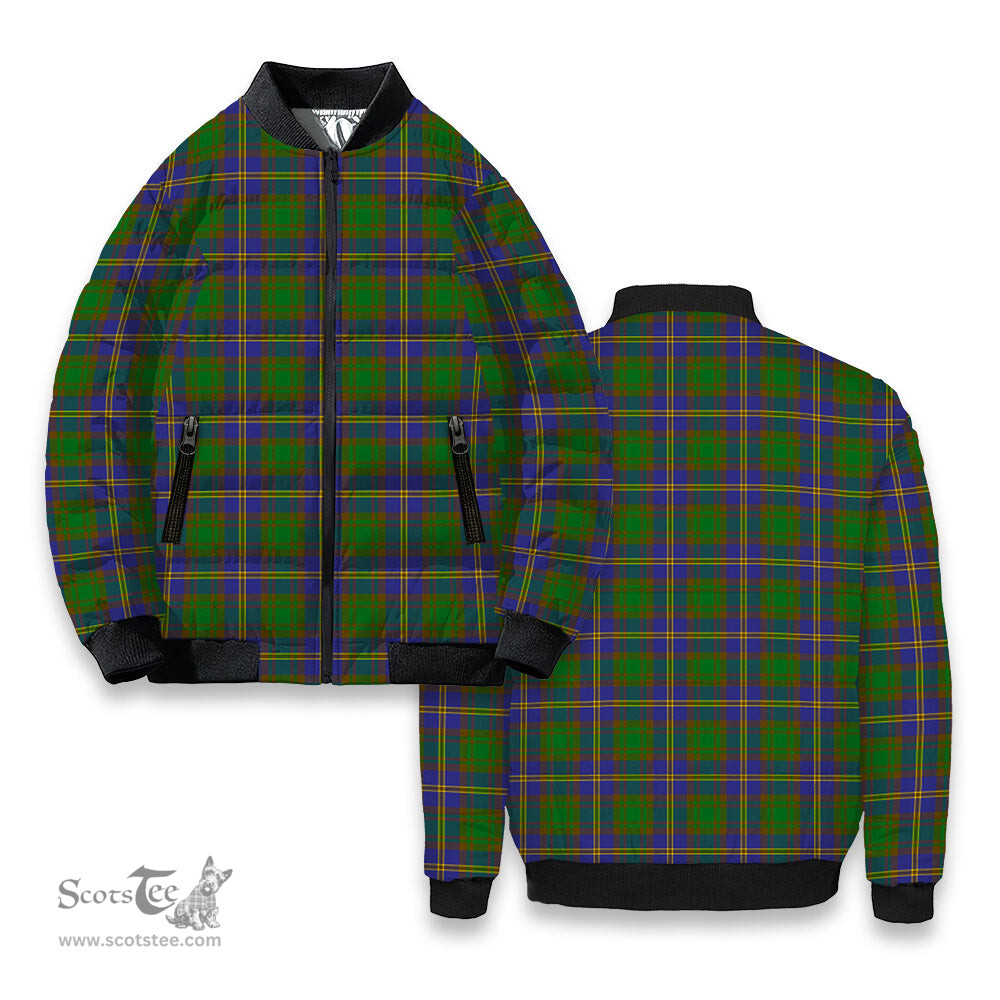 ScotsTee Shop Scottish Strange of Balkaskie SC Tartan Bomber Puffer Jacket