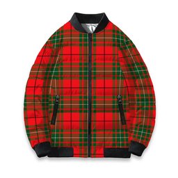 ScotsTee Shop Scottish MacAuley Modern Tartan Bomber Puffer Jacket