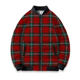 ScotsTee Shop Scottish McLaine of Loch Buie Tartan Bomber Puffer Jacket