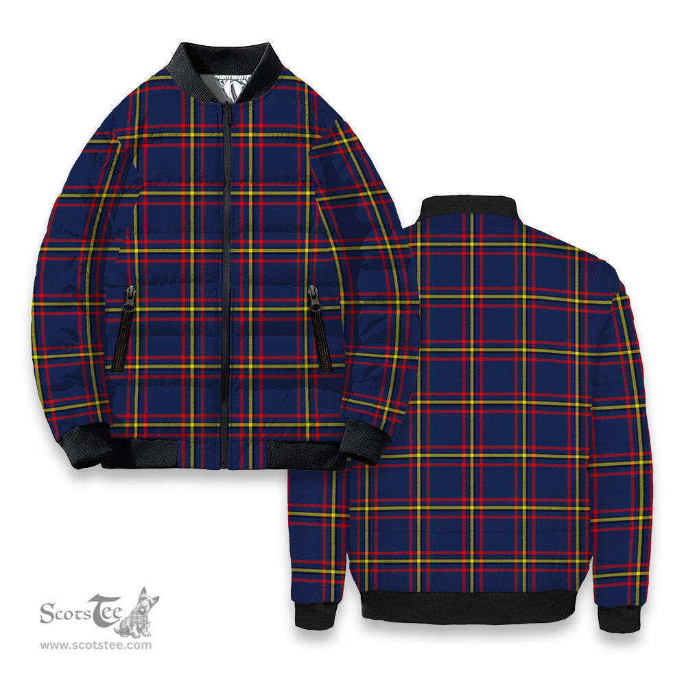 ScotsTee Shop Scottish MacLaine of Lochbuie Hunting Modern Tartan Bomber Puffer Jacket